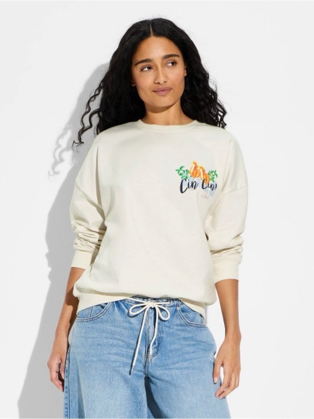 Skinny Dip London Cin Cin Graphic Pullover Sweatshirt